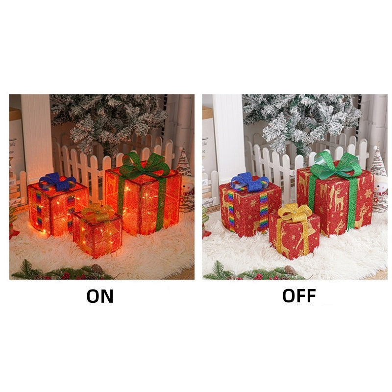 LED Christmas Gift Box Scene Arrangement Festival Decorative Lights