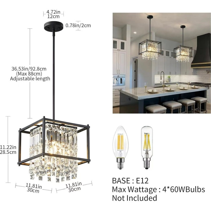 Crystal Chandelier Bedroom Dining Room Kitchen Minimalistic