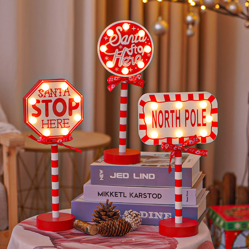 Christmas Festival Road Sign-Shaped Decorative Lights