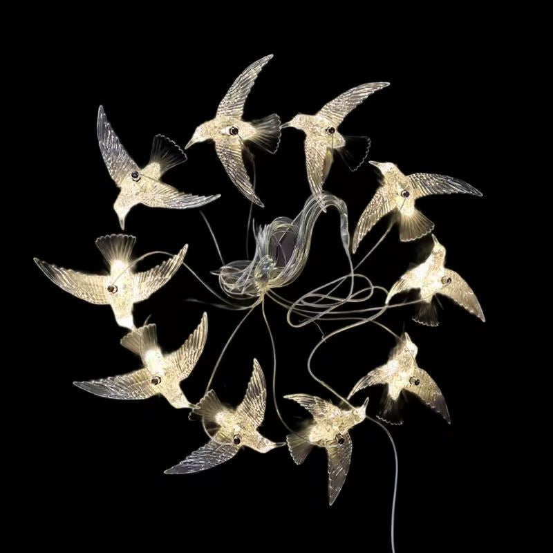 New wedding props bird acrylic transparent chandelier wedding decoration luminous string lights