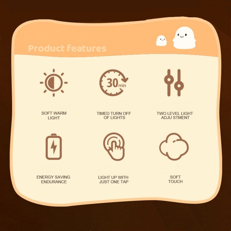 Cute Ghost Bedside Night Light For Halloween