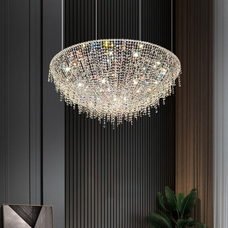 Luxurious Crystal Chandelier Living Room