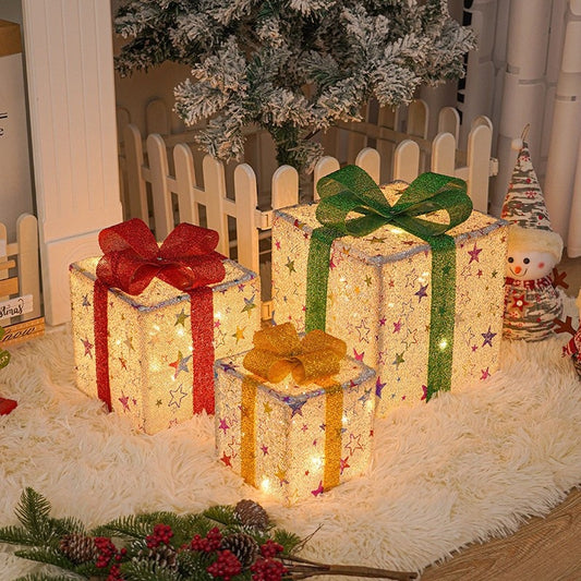 LED Christmas Gift Box Scene Arrangement Festival Decorative Lights