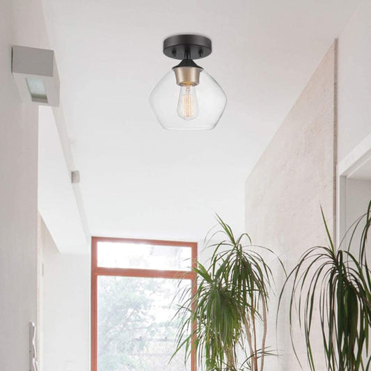 Modern And Simple Transparent Glass Ceiling Lamp