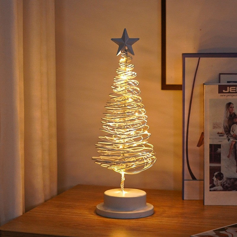 Christmas Tree-Shaped Room Decoration Ironwork Festive Atmosphere Light Ornaments