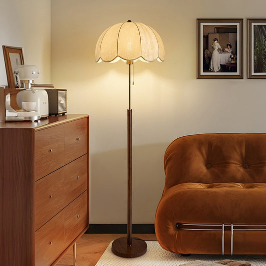 Retro Embroidered Fabric Floor Lamp