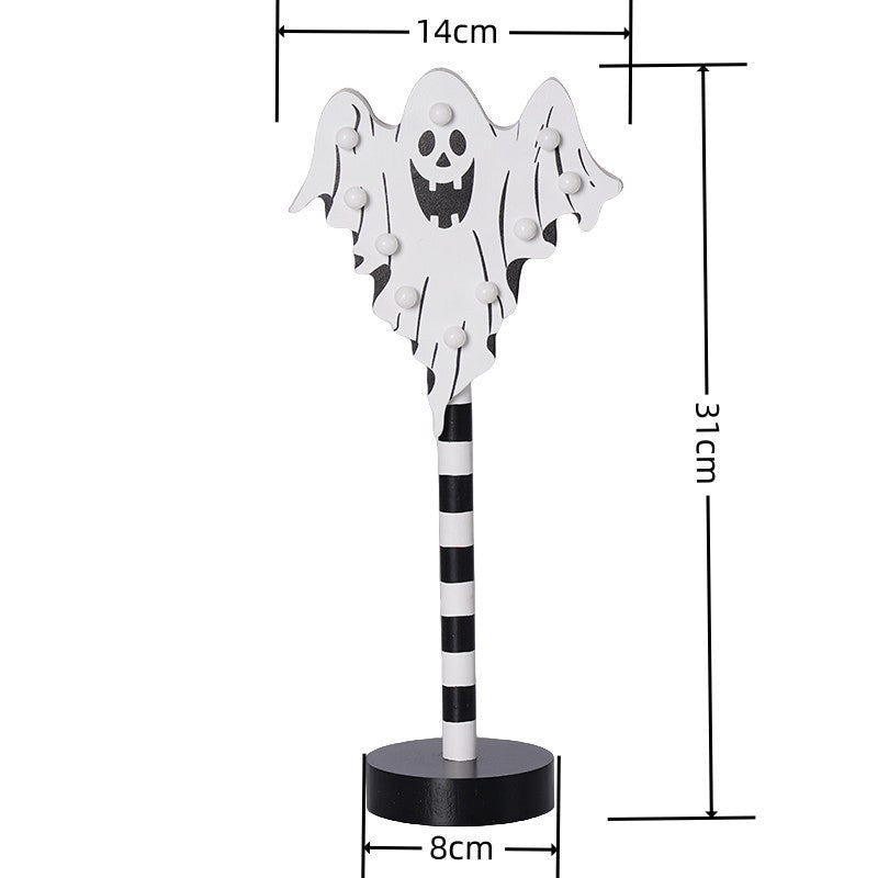 Halloween-Themed Wooden Decorative Lights