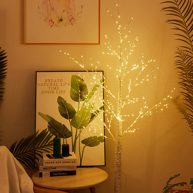 Led silver birch copper wire light Firefly Christmas holiday tree light home garden decoration day landscape light