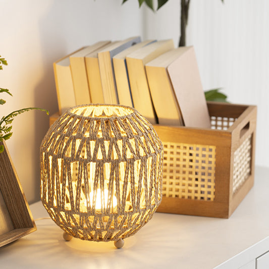 Rural Style Woven Lanterns Table Lamp