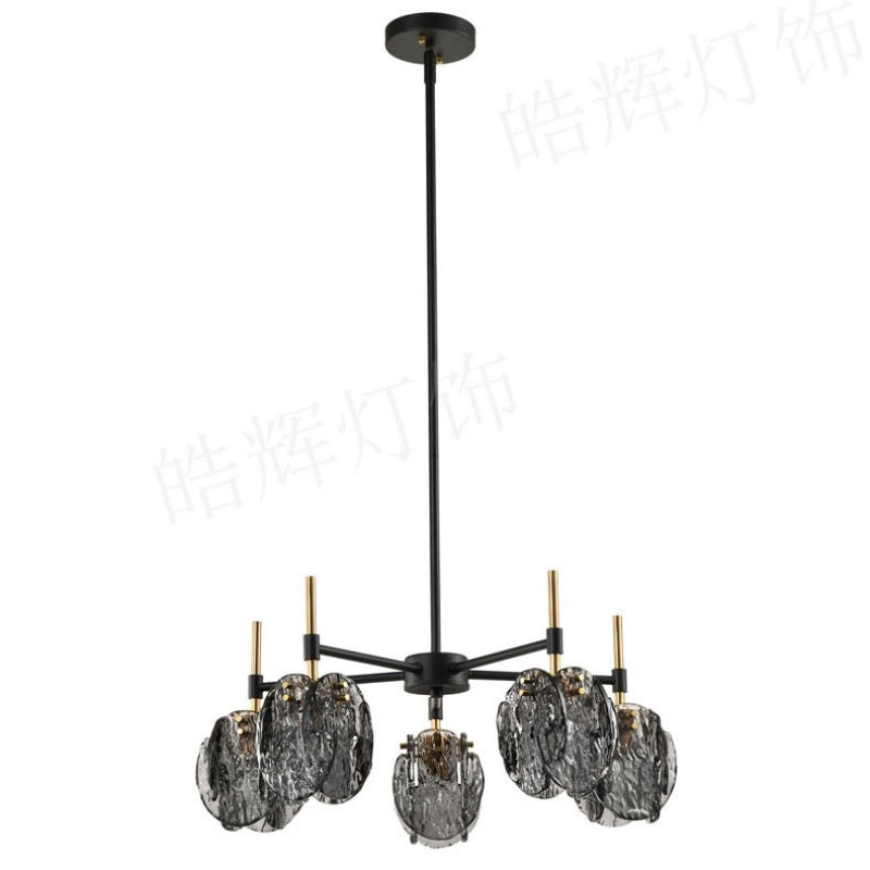 Modern Creative Ironwork And Glass Chandelier For Dining Room And Living Room