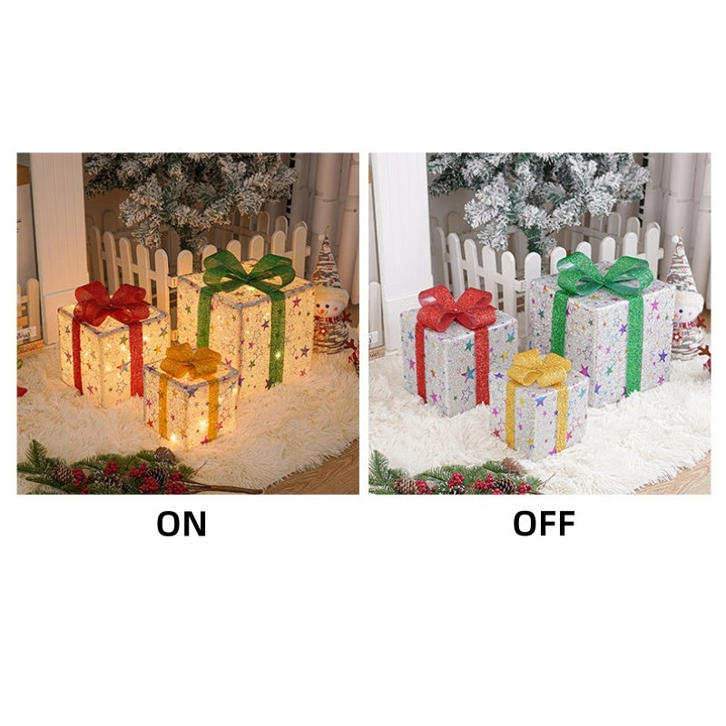 LED Christmas Gift Box Scene Arrangement Festival Decorative Lights