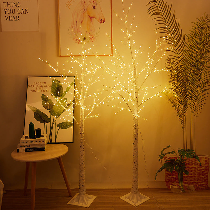 Led silver birch copper wire light Firefly Christmas holiday tree light home garden decoration day landscape light