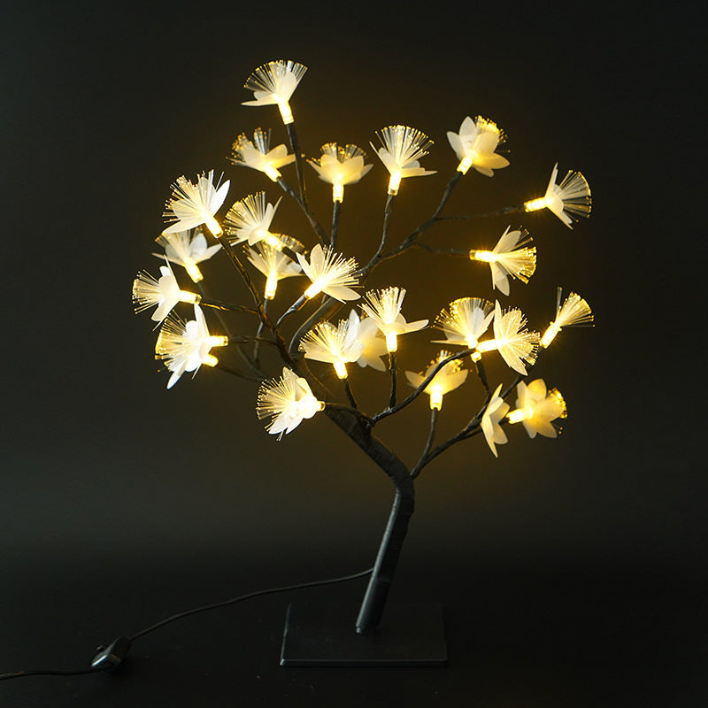 24-Lamps LED Fiber Optic Tree Light Decorative Light USB With Switch