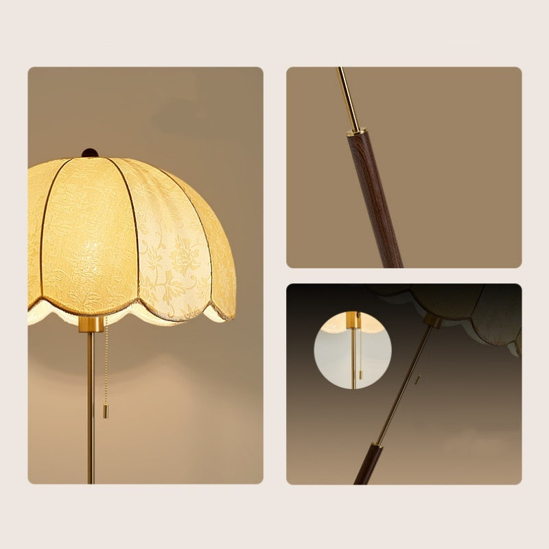 Retro Embroidered Fabric Floor Lamp