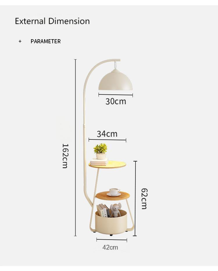 Butter wind floor lamp simple modern living room study bedroom bedside lamp shelf Creative vertical table lamp