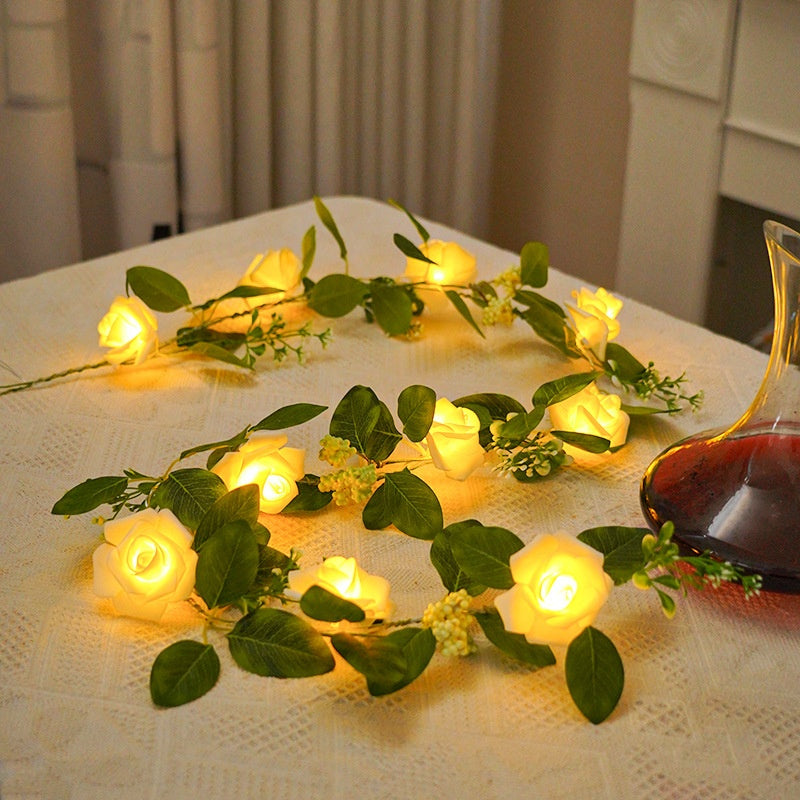 Romantic Decorative Lamp With Rose Vines