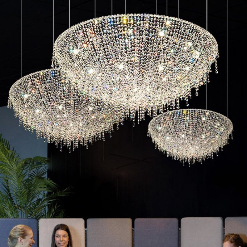 Luxurious Crystal Chandelier Living Room