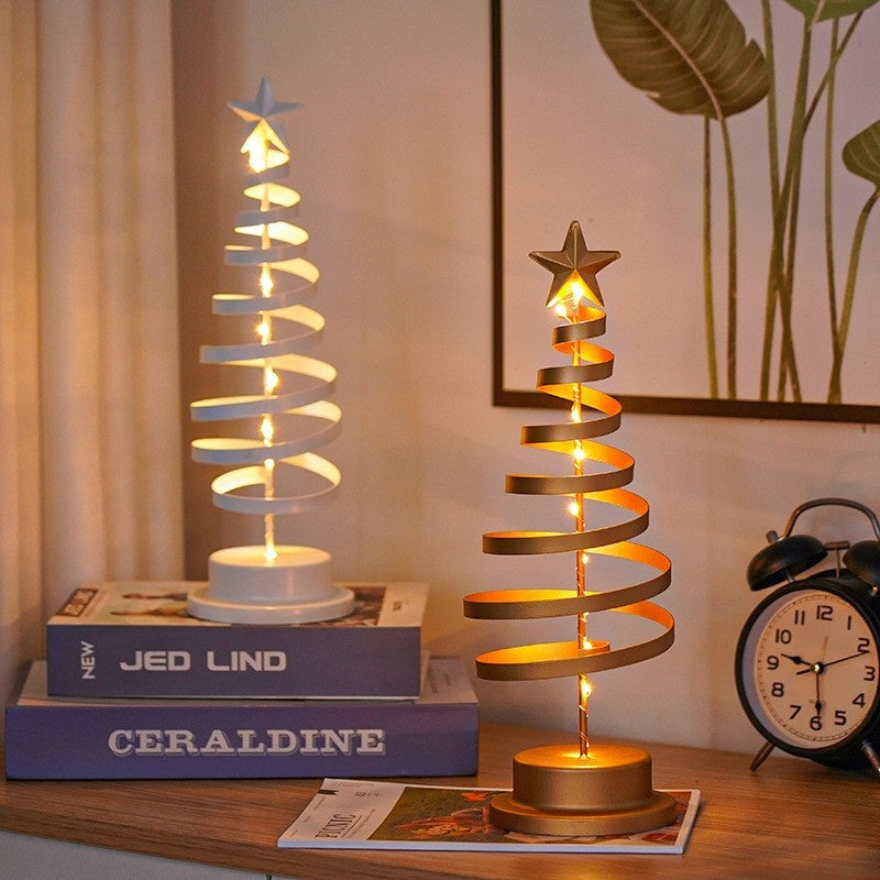 Christmas Tree-Shaped Room Decoration Ironwork Festive Atmosphere Light Ornaments
