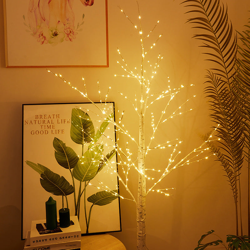 Led silver birch copper wire light Firefly Christmas holiday tree light home garden decoration day landscape light