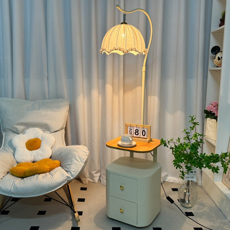 Cream-Style Bedside Table Floor Lamp