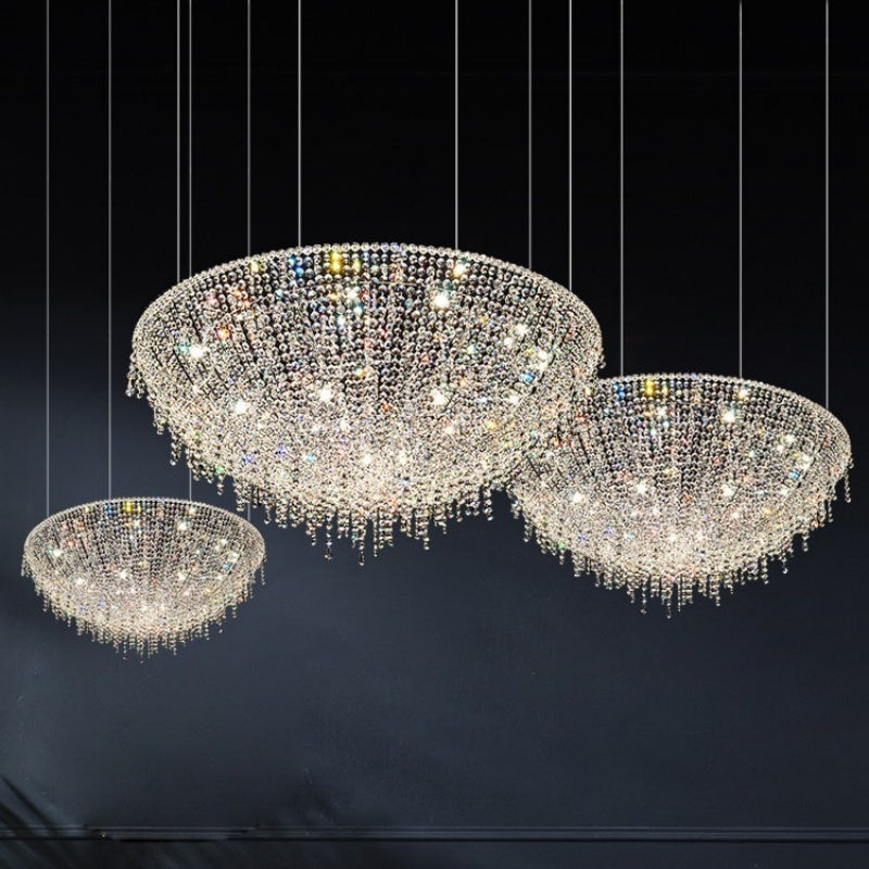 Luxurious Crystal Chandelier Living Room