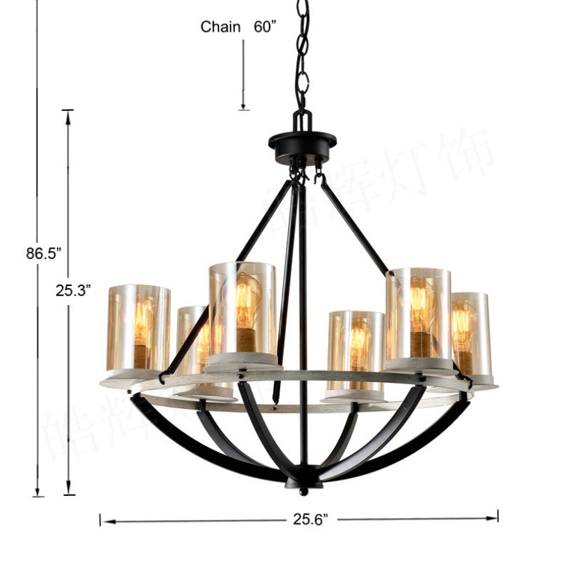 Chandelier Dining Room Living Room Iron Art Light Luxury Retro Chandelier