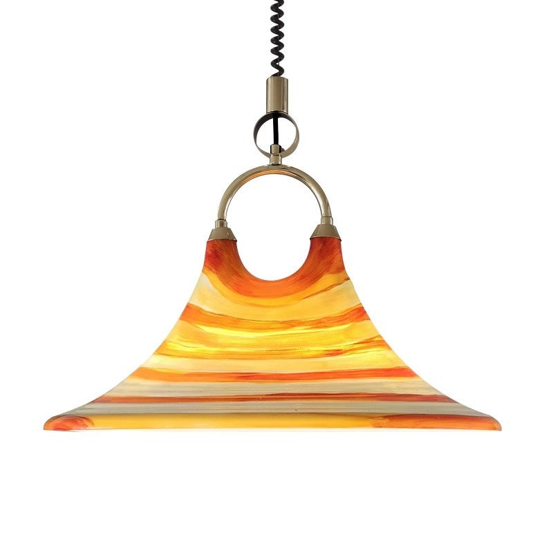 A Retro Painted Horn Chandelier That Can Be Raised And Lowered