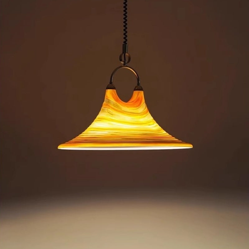 A Retro Painted Horn Chandelier That Can Be Raised And Lowered