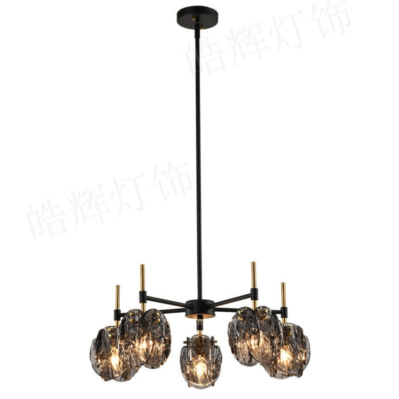 Modern Creative Ironwork And Glass Chandelier For Dining Room And Living Room