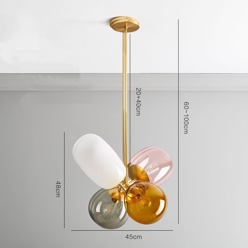 Artistic Colored Glass Chandelier