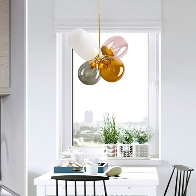 Artistic Colored Glass Chandelier