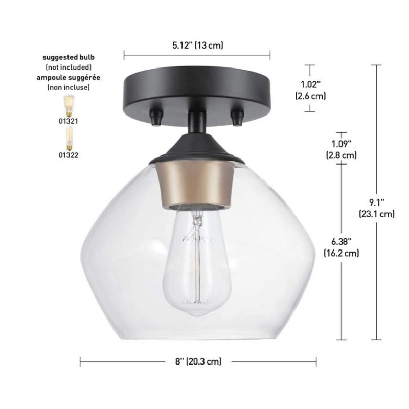 Modern And Simple Transparent Glass Ceiling Lamp