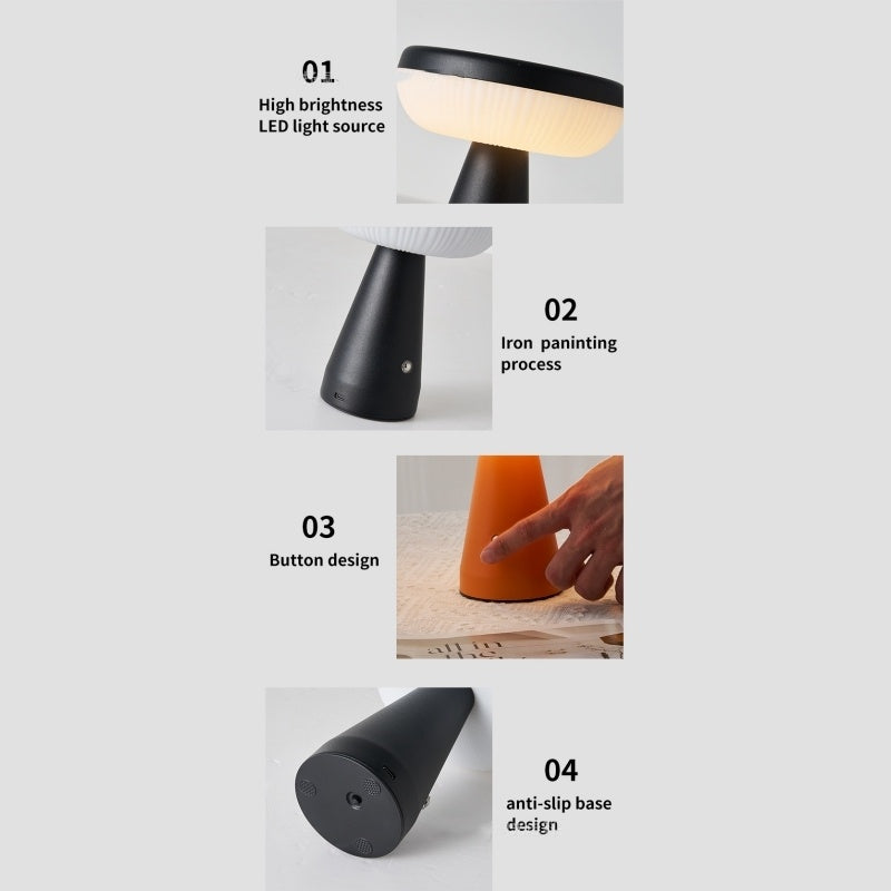 Mushroom Night Light, Simple Bedroom Bedside Charging Atmosphere Table Lamp