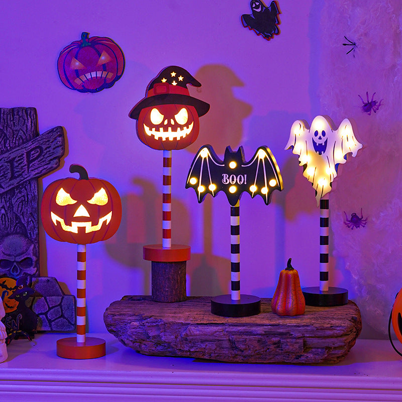 Halloween-Themed Wooden Decorative Lights