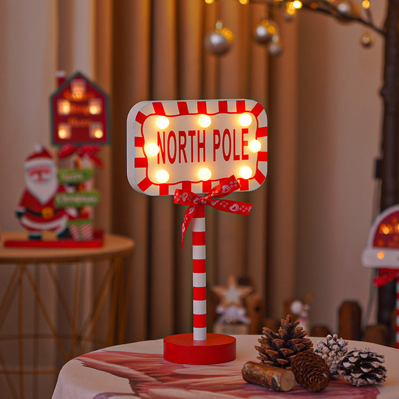 Christmas Festival Road Sign-Shaped Decorative Lights