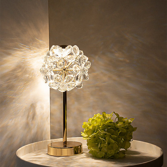 Light Luxury Flower Crystal Table Lamp