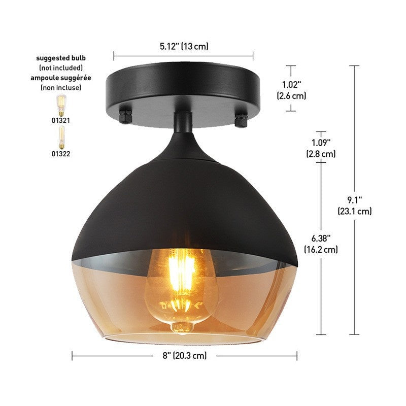 Modern And Simple Transparent Glass Ceiling Lamp