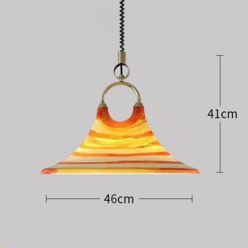A Retro Painted Horn Chandelier That Can Be Raised And Lowered