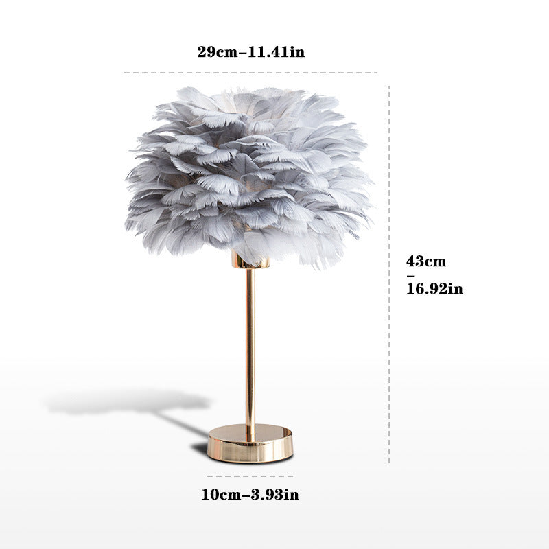 Romantic Atmosphere Feather Table Lamp
