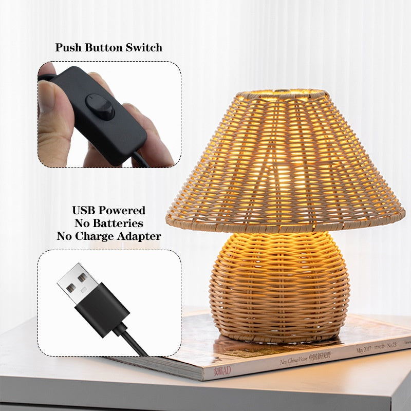 Creative Bamboo Woven Table Lamp