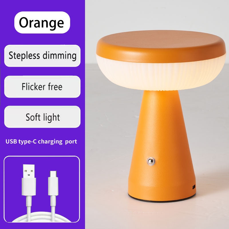Mushroom Night Light, Simple Bedroom Bedside Charging Atmosphere Table Lamp