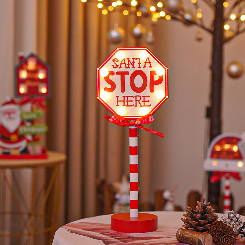 Christmas Festival Road Sign-Shaped Decorative Lights