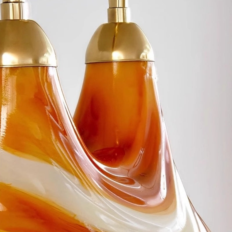 A Retro Painted Horn Chandelier That Can Be Raised And Lowered