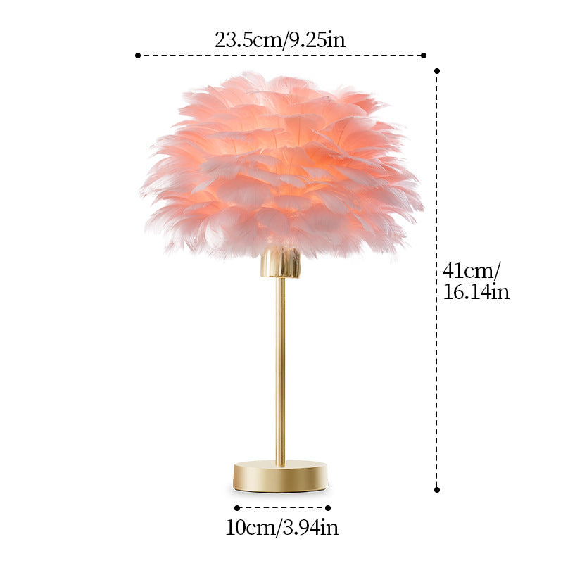 Romantic Atmosphere Feather Table Lamp