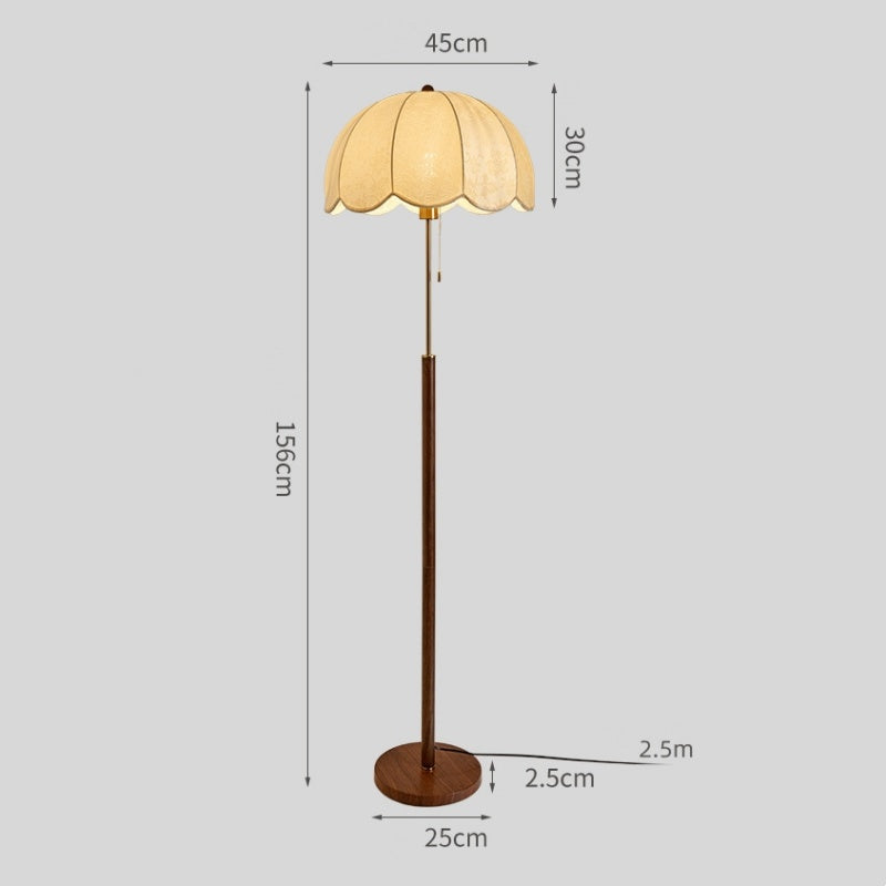 Retro Embroidered Fabric Floor Lamp