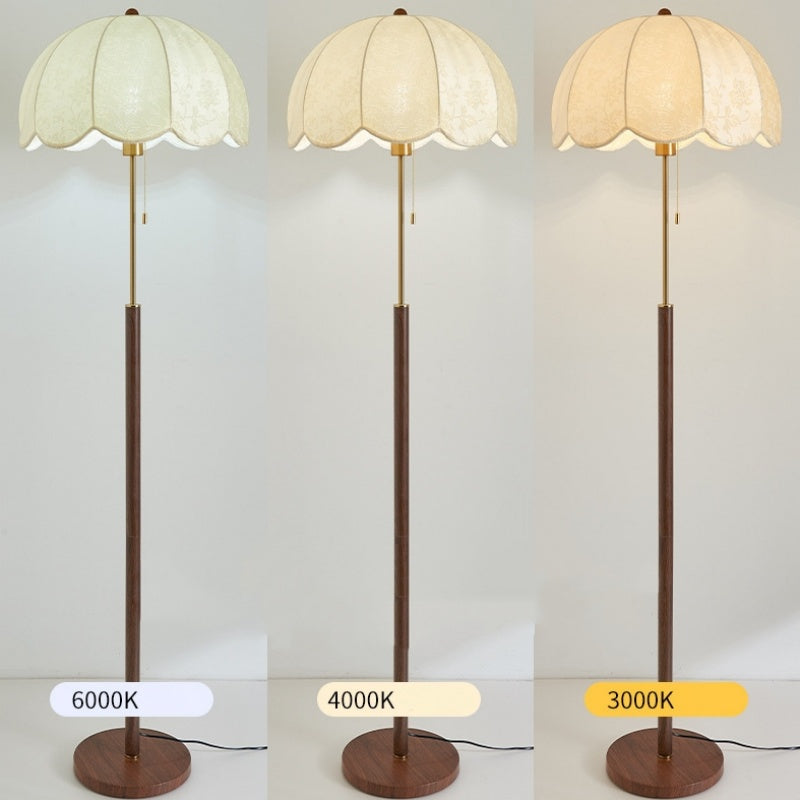Retro Embroidered Fabric Floor Lamp