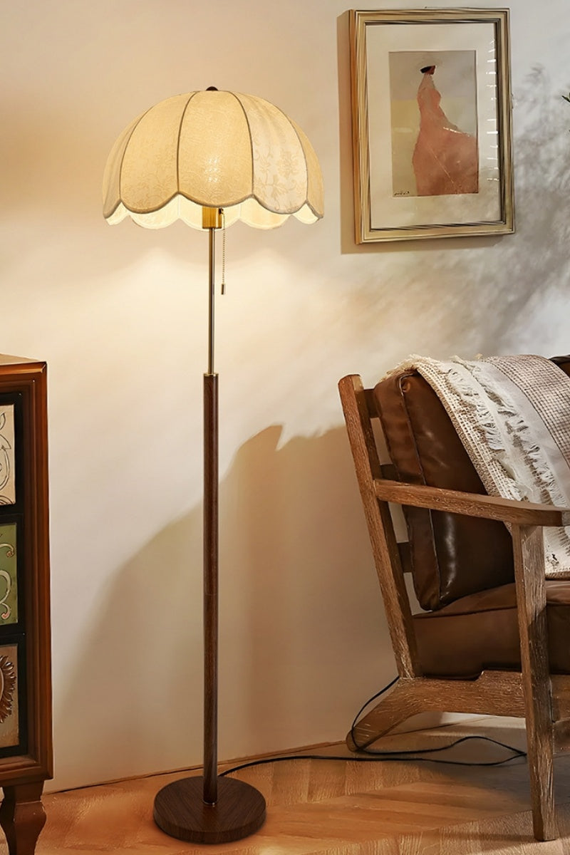 Retro Embroidered Fabric Floor Lamp